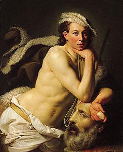 Johann Zoffany Self portrait as David with the head of Goliath China oil painting art